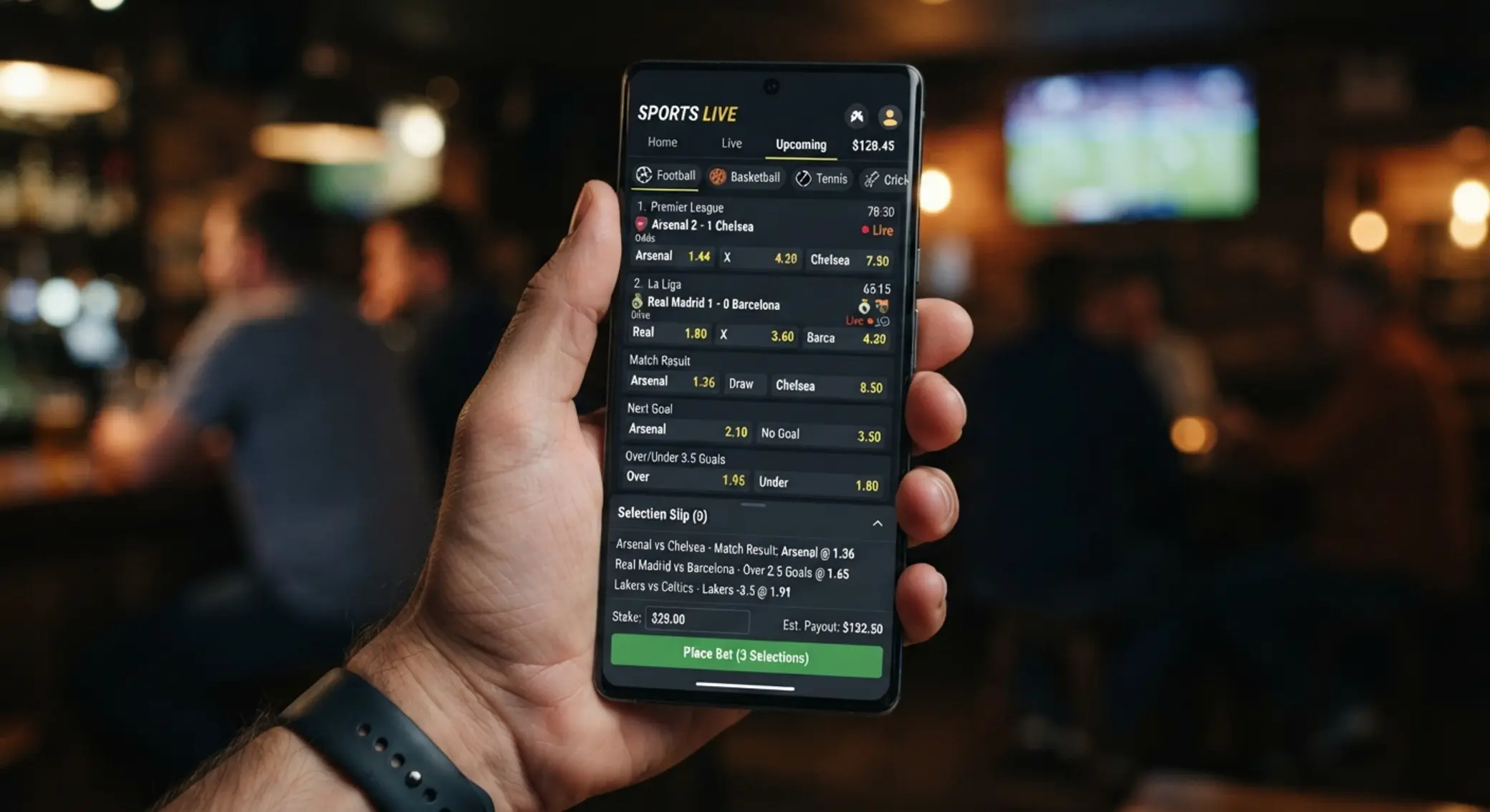 BetX Android live betting screen and mobile bet slip example