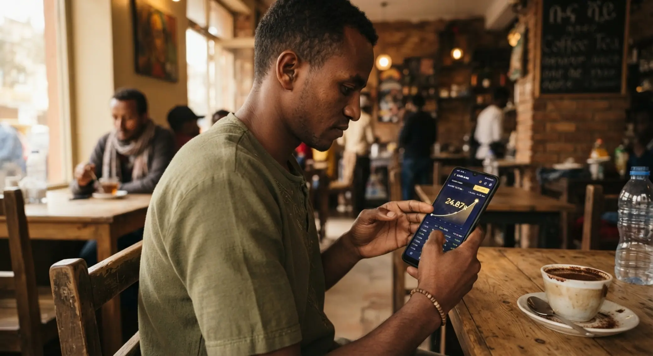 Playing BetX crash games on a smartphone in Ethiopia